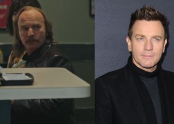 Ewan McGregor en la serie 'Fargo' y, a la derecha, el actor a finales de octubre de 2016.