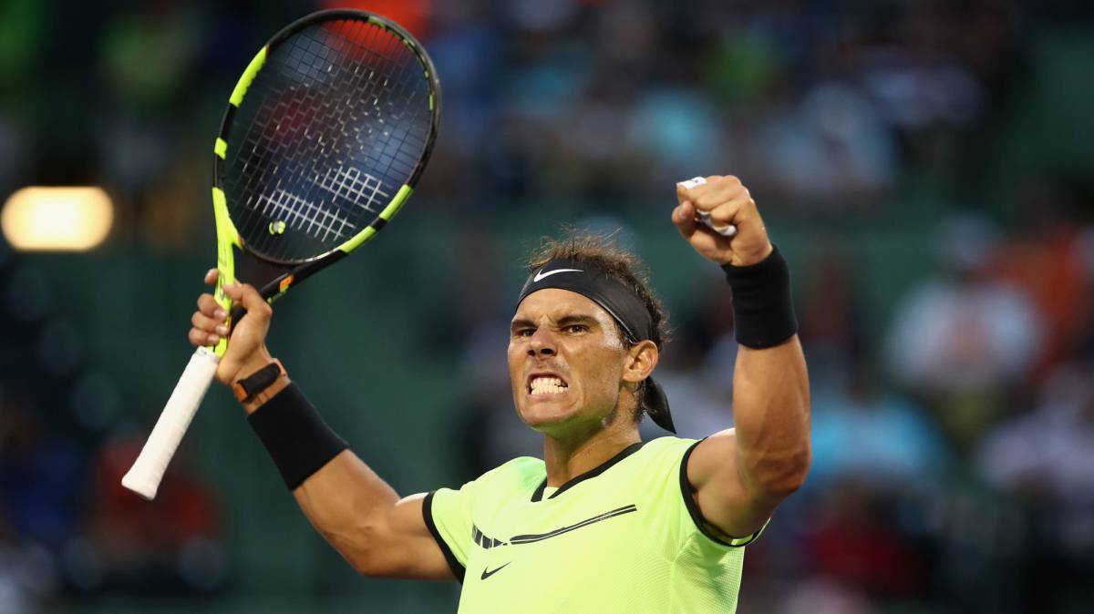Nadal celebra su victoria ante Kohlschreiber.