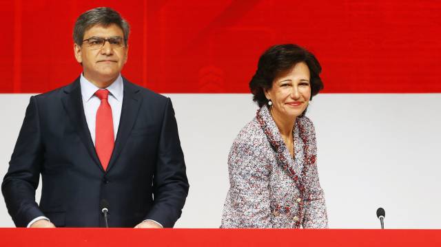 Ana Botín y José Antonio Alvarez, hoy en Santander.