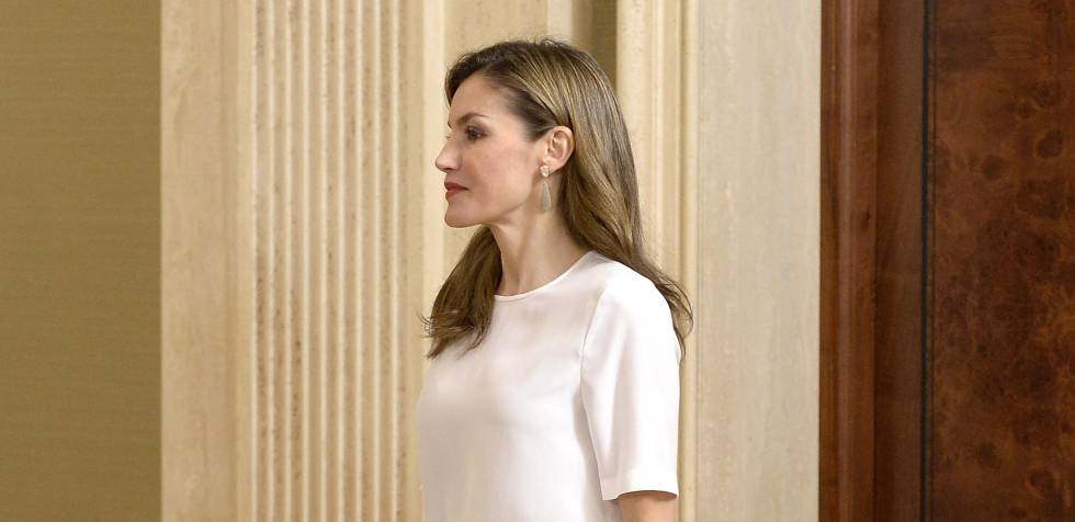 La reina Letizia, en una audiencia en la Zarzuela el pasado miércoles.