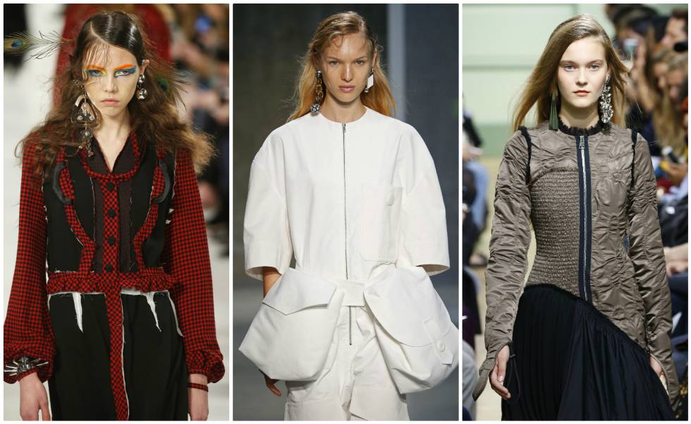 De izquierda a derecha: pendientes de Margiela, Marni y JW Anderson.