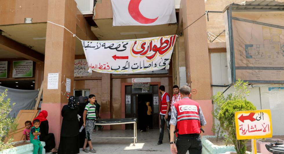 Sala de emergencia en un hospital de Mosul