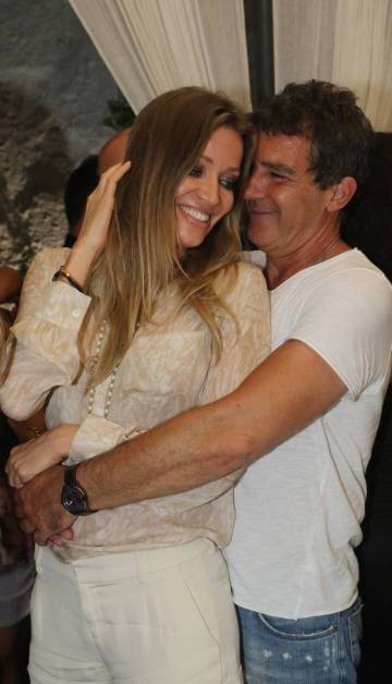 El actor Antonio Banderas y su novia, la empresaria Nicole Kimpel.