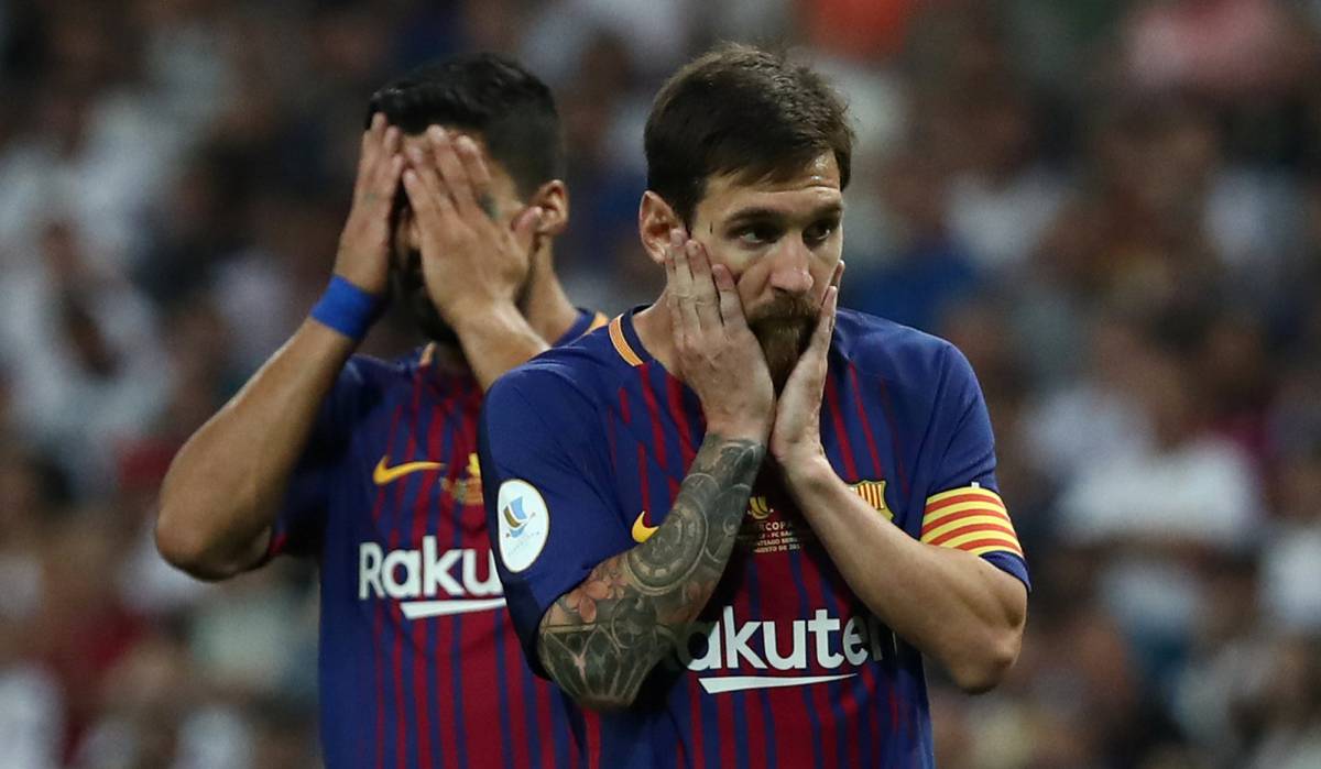 Messi y Suárez, en el Bernabéu.