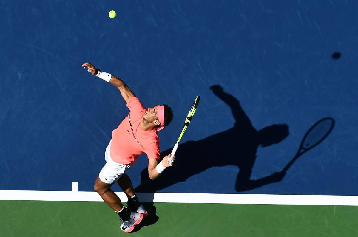 Nadal, en un momento del partido contra Dolgopolov.