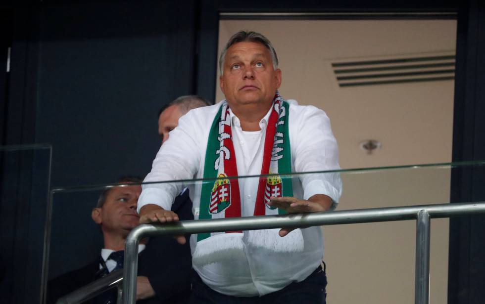 El primer ministro húgaro Viktor Orbán el pasado fin de semana en un partido de fútbol.