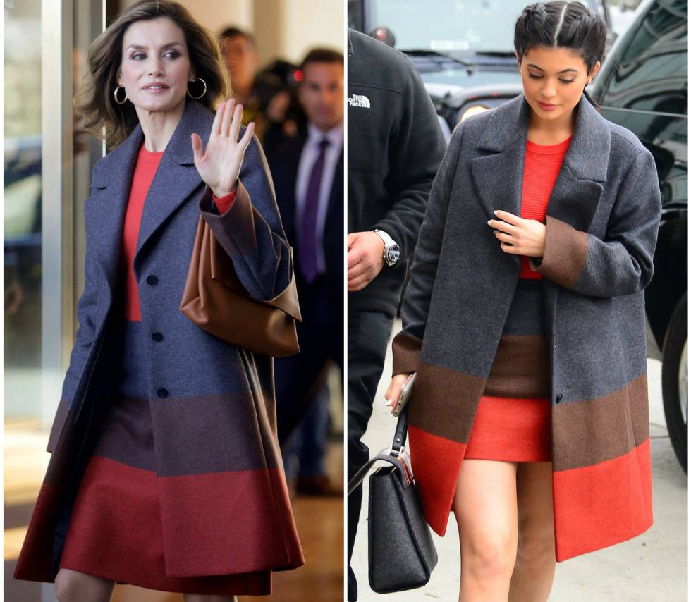 Doña Letizia y Kylie Jenner, con un diseño de Hugo Boss.