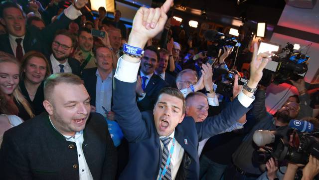 Celebración de simpatizantes de AfD.