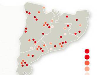 El mapa de incidentes en Cataluña