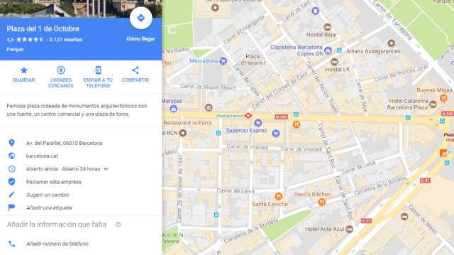 Captura de pantalla de Google Maps.