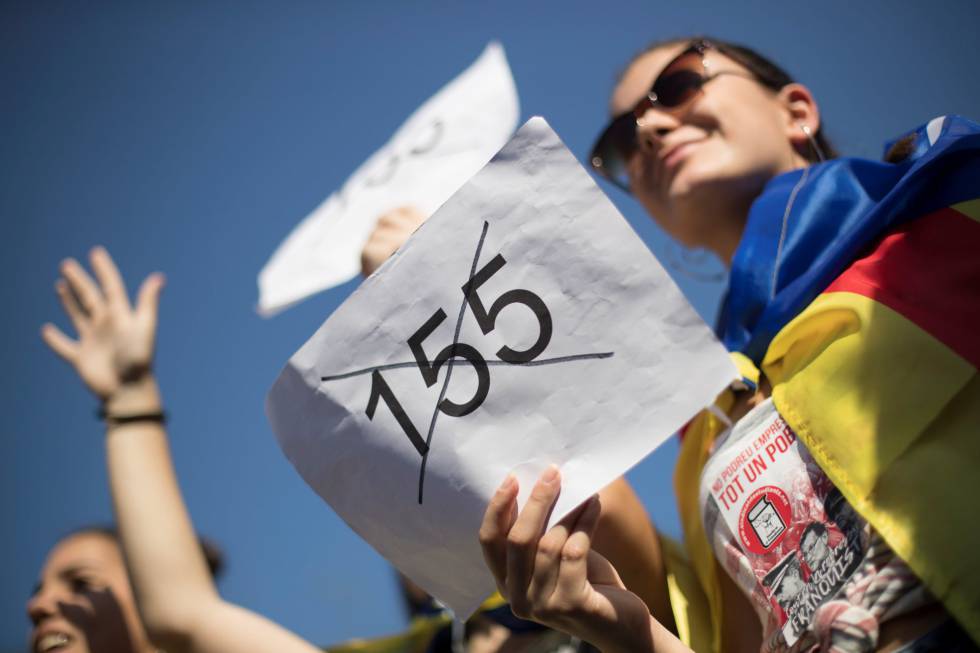 Manifestación de estudiantes contra el artículo 155.