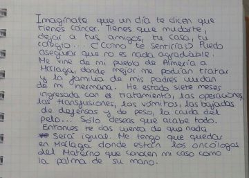 Carta de Ángela a la delegación de Educación. 