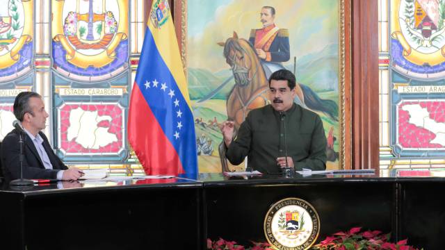 Maduro y el vicepresiente Tareck El Aissami, en Caracas.