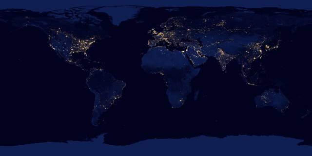Imagen del planeta iluminado en 2012.