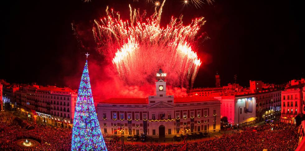 Celebración del Año Nuevo en la Puerta del Sol