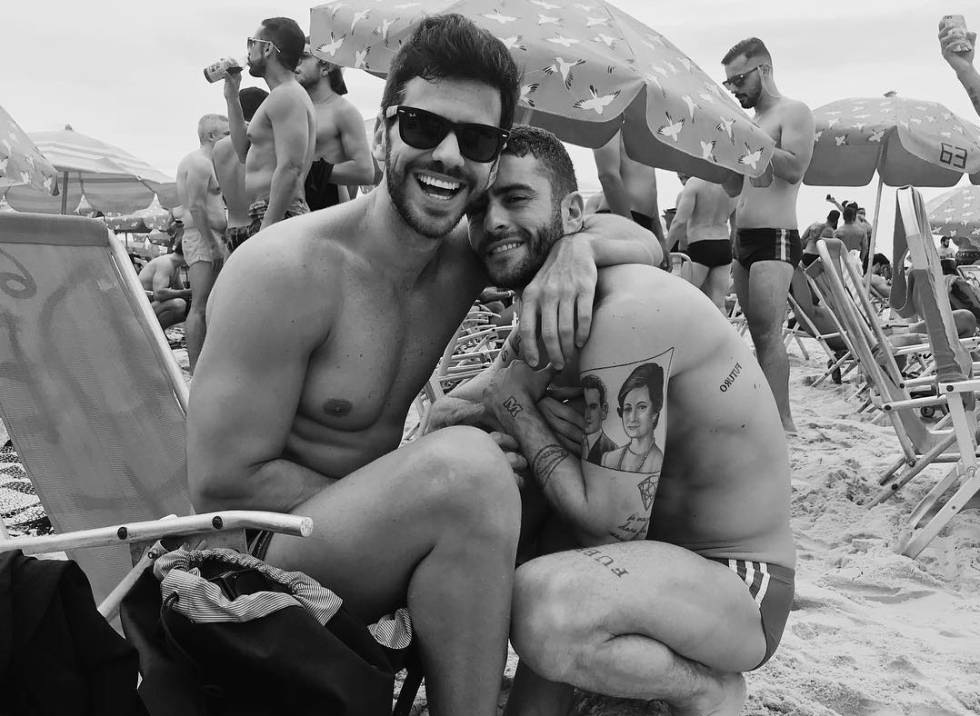 Pelayo Díaz (izq) y su novio Andy Mc Dougall (dcha) en Brasil en una foto de su Instagram.