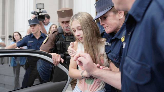 Nahir Galarza detenida, en Gualeguauchú.