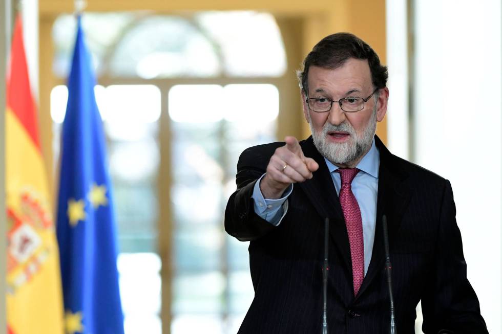 El presidente del Gobierno, Mariano Rajoy, durante su última conferencia de prensa en 2017. 