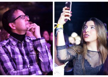 Las diferentes reacciones de los fans de primera fila de Taburete y los de Ara Malikian