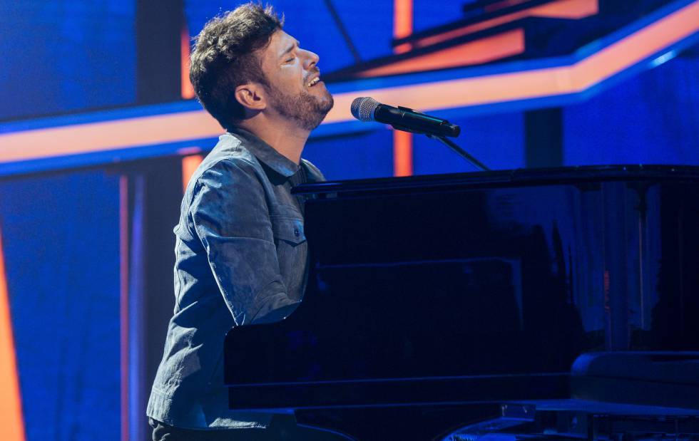 El cantante Pablo López durante el programa 'Operación Triunfo' el pasado lunes.