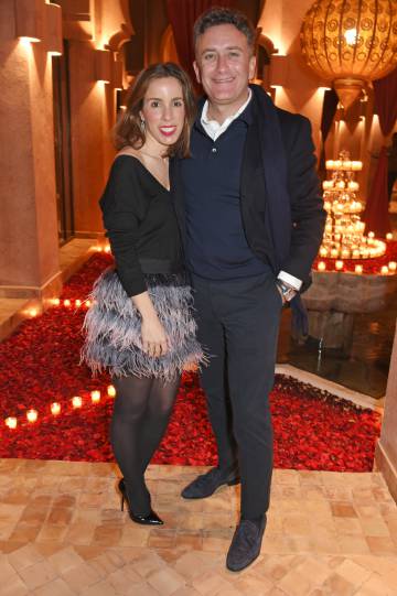 Ana Aznar y Alejandro Agag en la fiesta de cumpleaños del actor Orlando Bloom, en Marruecos la semana pasada.