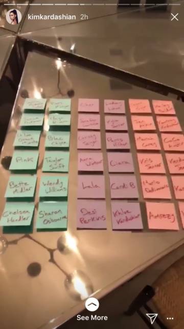 Photo posted Kim Kardashian in her Instagram Stories. On the right, in the list of those that are their enemies.
