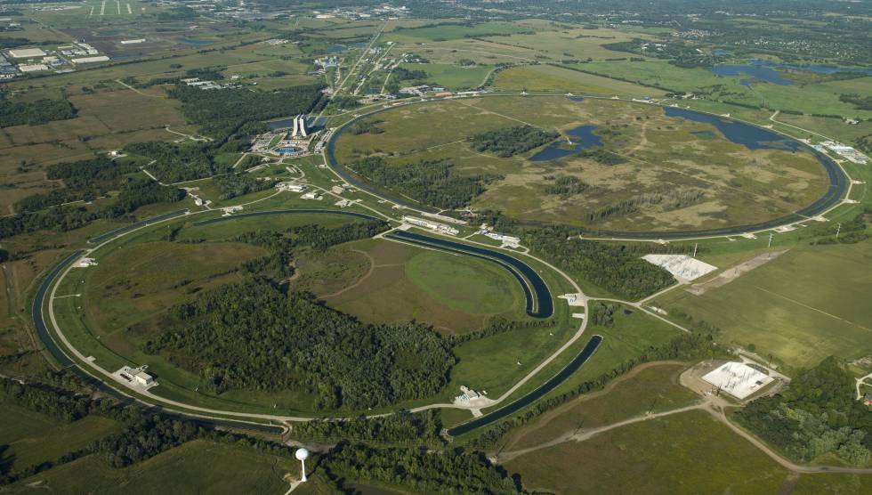 Vista aérea del complejo de aceleradores de Fermilab, en EE UU.