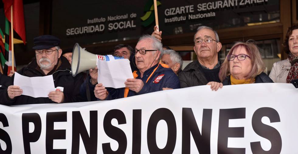 Manifestación de pensionistas y jubilados en Bilbao