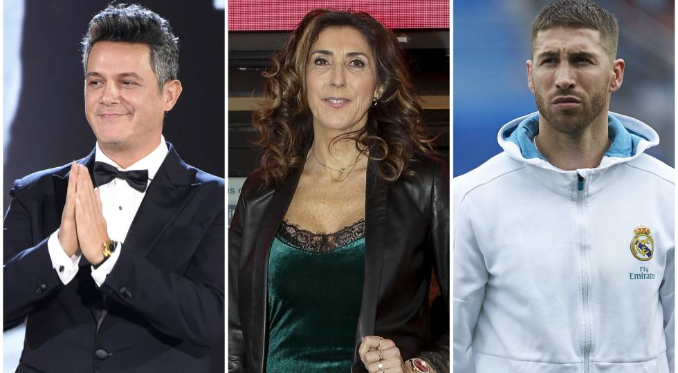 Alejandro Sanz, Paz Padilla y Sergio Ramos.