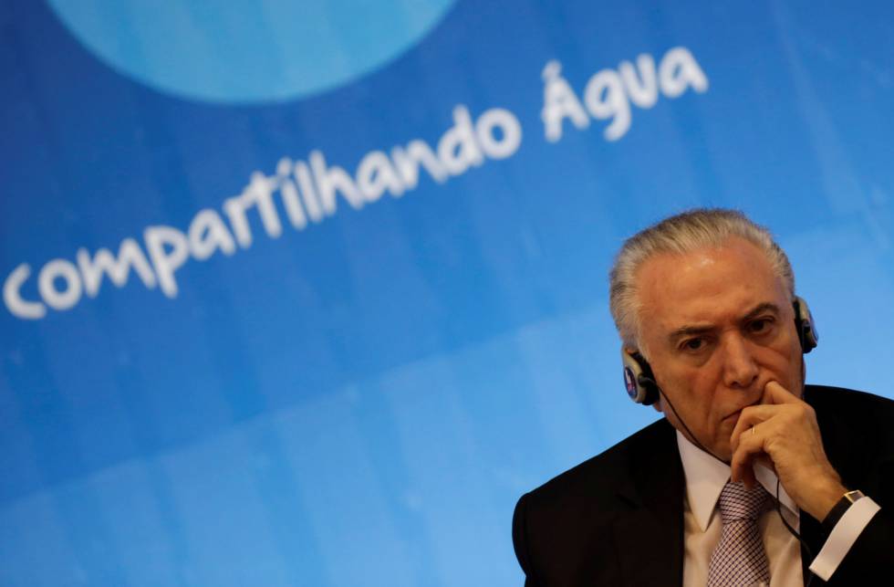 Michel Temer durante la apertura del Foro Mundial del Agua.