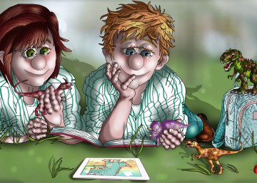 Dinosaurios en el camino