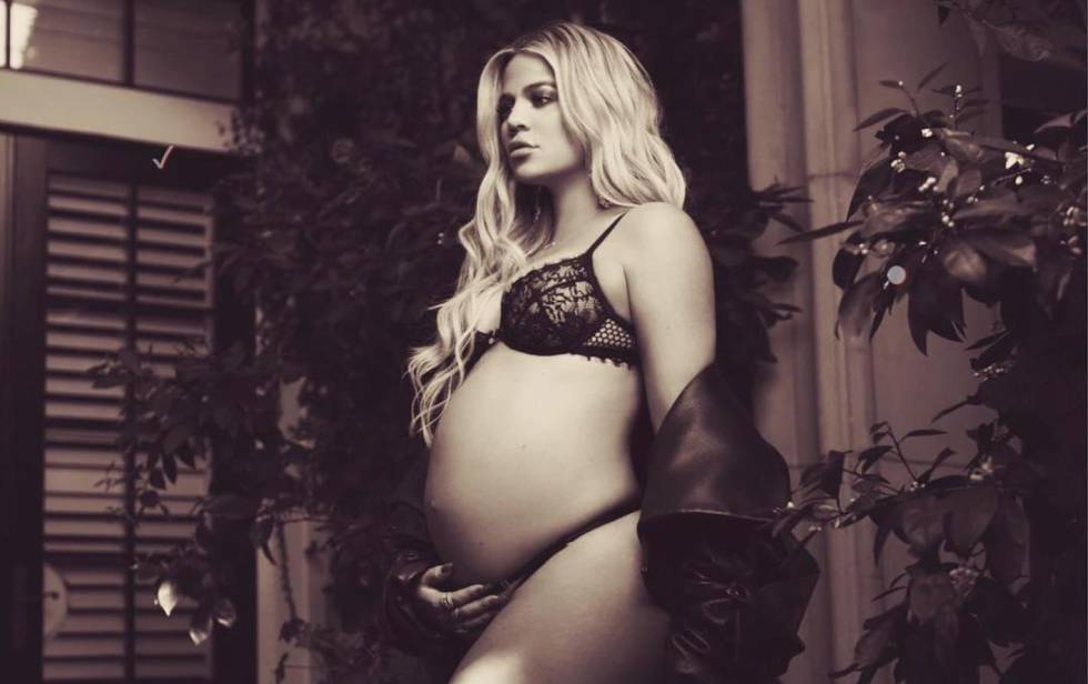 KhloÃ© Kardashian embarazada en una foto de Instagram. 