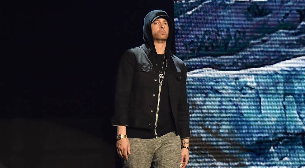 Eminem durante un concierto en Londres en 2017.
