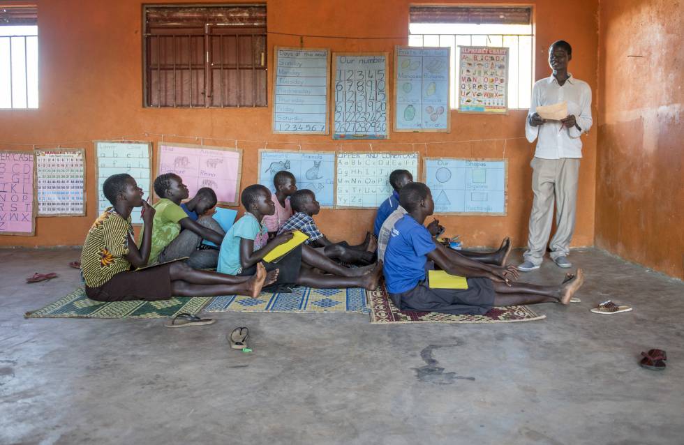 Alumnos de una escuela en Sudán del Sur.
