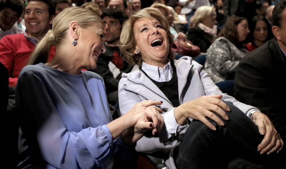 Esperanza Aguirre y Cristina Cifuentes en la presentación de sus candidaturas para las elecciones de marzo de 2015.