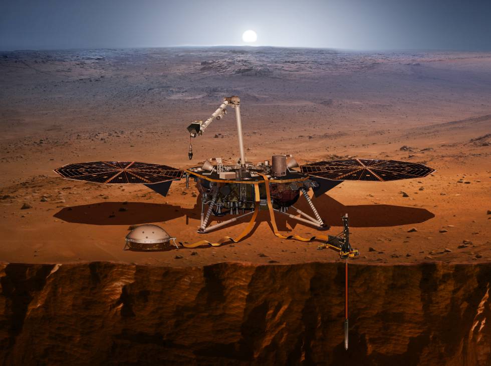 Reconstrucción de Insight en la superficie de Marte