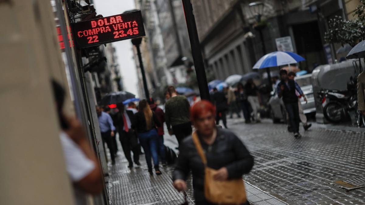 Una casa de cambio en Buenos Aires.