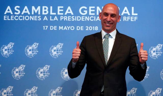 Luis Rubiales, después de ganar las elecciones.