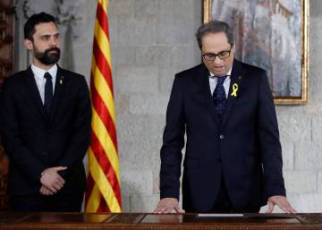 Torra toma posesión de forma casi clandestina y sin acatar la Constitución