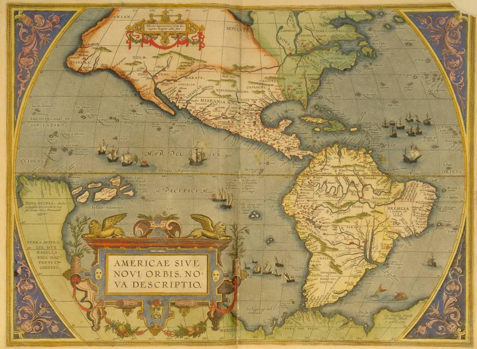 Mapa de Atlas Theatrum Orbis Terrarum de Abraham Ortelius. AÃ±o 1570.
