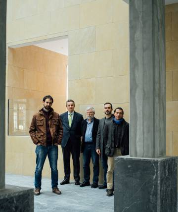 El equipo del Centro Memorial, en Vitoria. De izquierda a derecha, Raúl López, Gorka Angulo, Florencio Domínguez, Gaizka Fernández y Juan Vinuesa.
