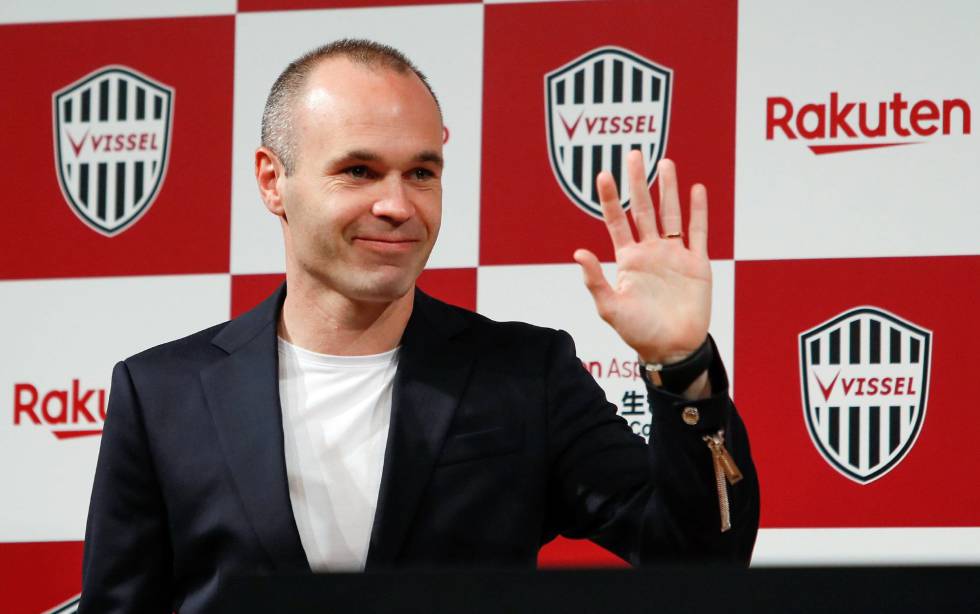 Andrés Iniesta, durante su presentación con el Vissel Kobe, en Tokio.