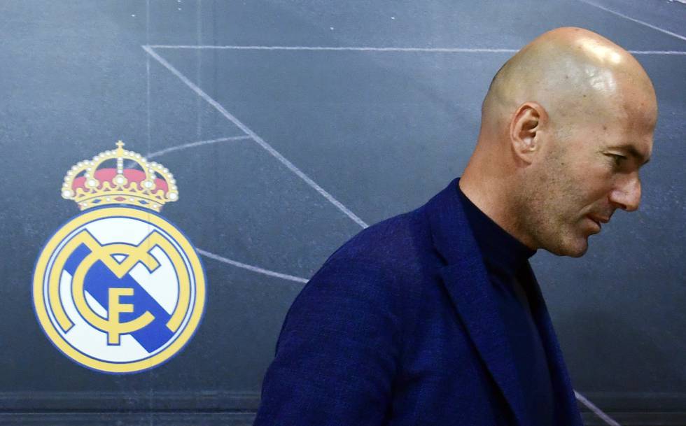 Zinedine Zidane el 31 de mayo, después de anunciar su decisión de no seguir como entrenador del Real Madrid.  