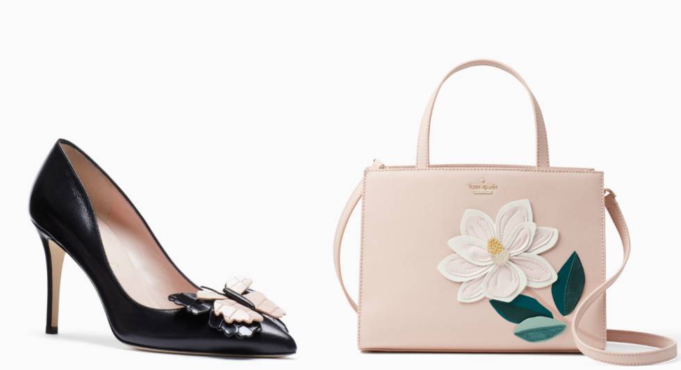 Un zapato y un bolso de la última colección de Kate Spade.