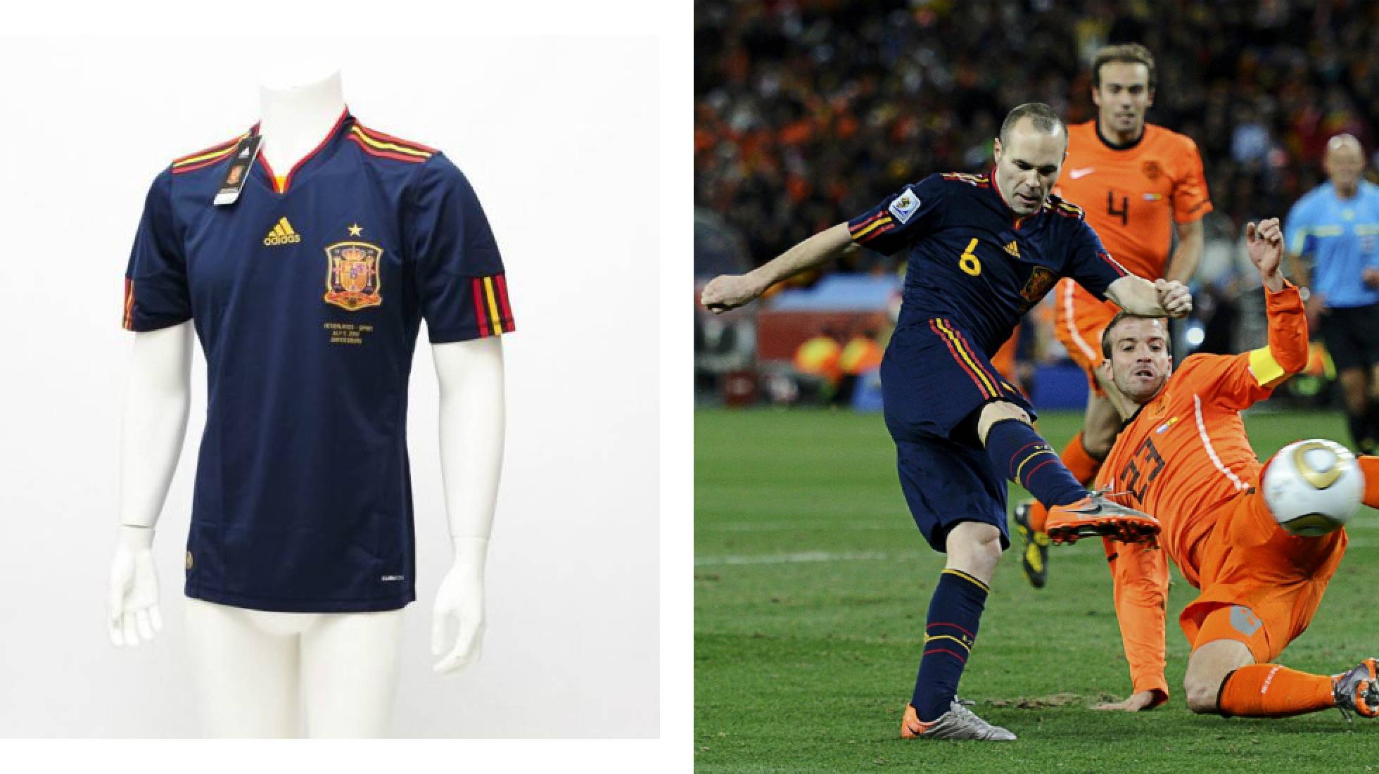 Andrés Iniesta 8 - Spain Away 2010 World Cup Final Retro Jersey Trikot Maillot Camiseta