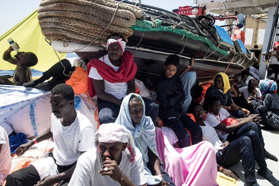 Migrants on board the â€˜Aquarius.â€™