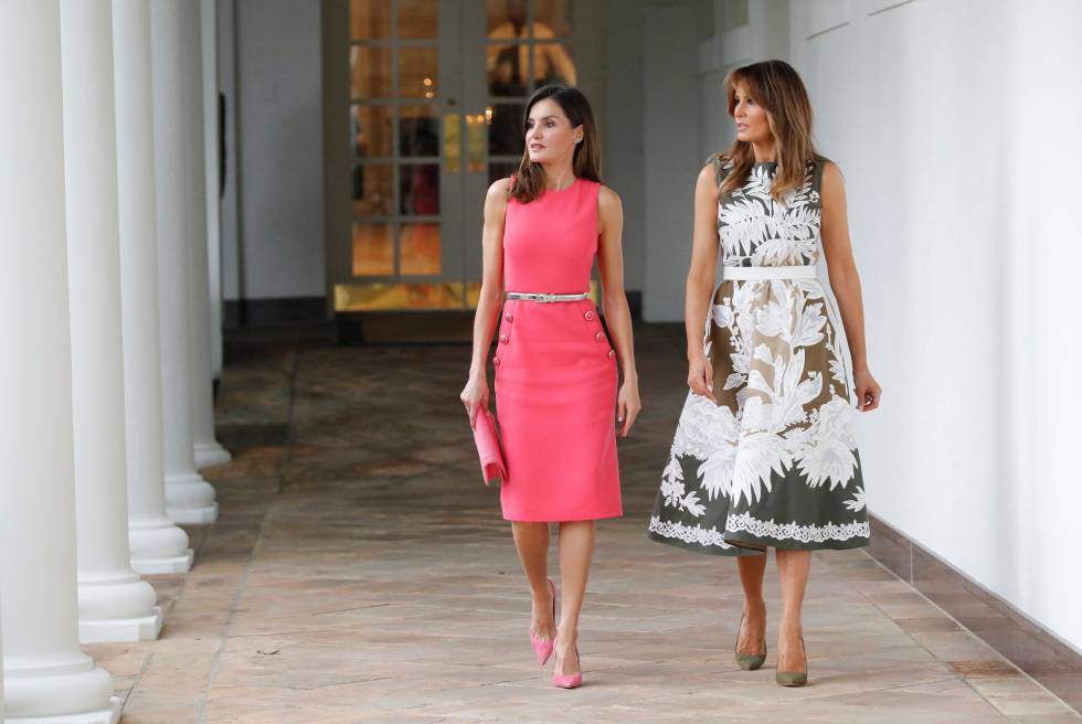 La reina Letizia y Melania Trump en la Casa Blanca.