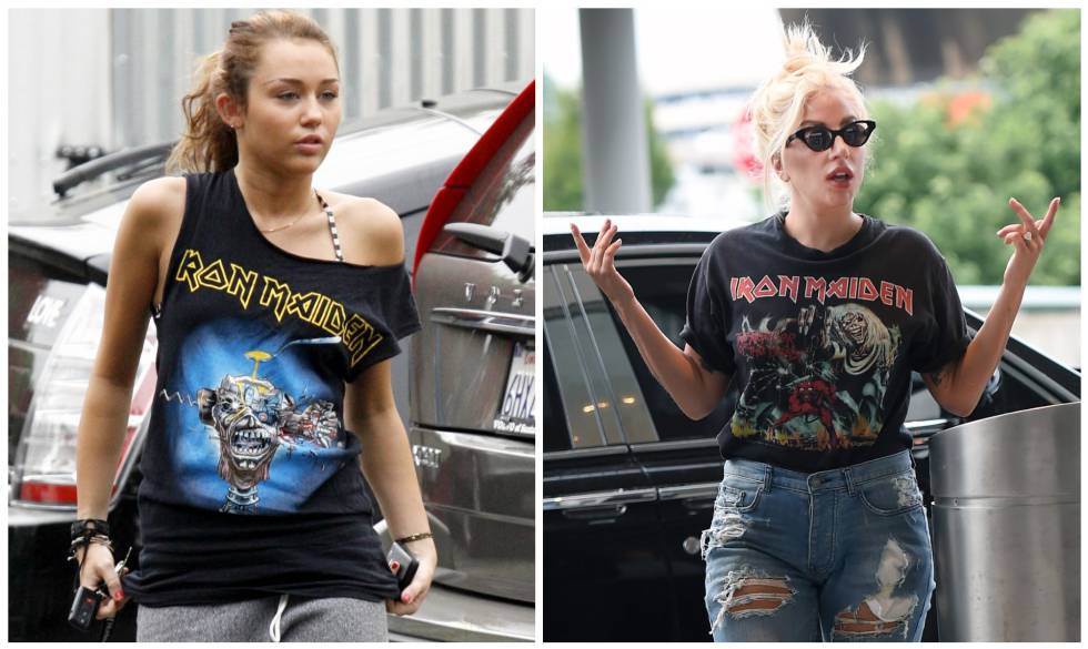 Artistas tan dispares como Miley Cyrus o Lady Gaga han llevado camisetas de Iron Maiden.