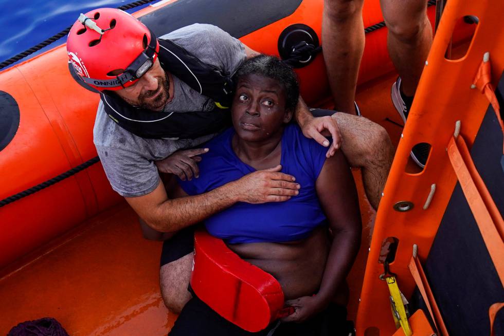 The woman rescued in the Mediterranean Sea on Tuesday.