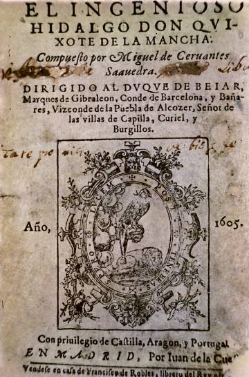 Primera edición de 'Don Quijote de la Mancha', de Miguel de Cervantes.